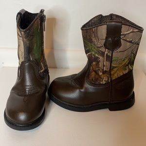 Realtree Toddler Camouflage Zip Cowboy Boot Sz 8